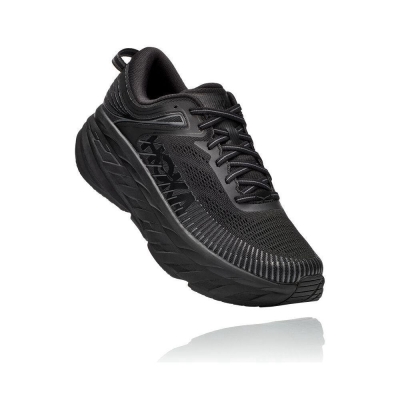 Hoka Bondi 7 Men's Road Running Shoes Black | IL97184IE