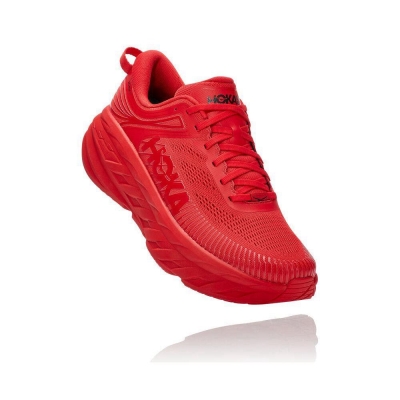 Hoka Bondi 7 Men's Road Running Shoes Red | IL72549EK