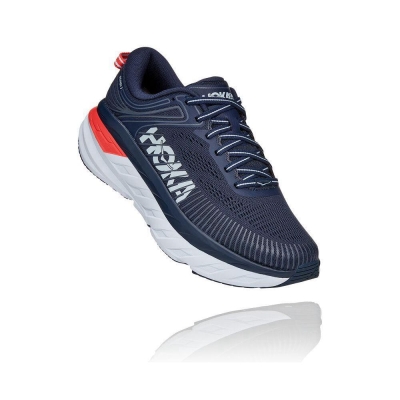 Hoka Bondi 7 Women's Road Running Shoes Navy | IL68925JU