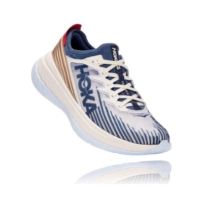 Hoka Carbon X-SPE Men's Sneakers White / Blue / Gold | IL85427XC