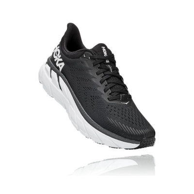 Hoka Clifton 7 Men's Road Running Shoes Black / White | IL25147OM