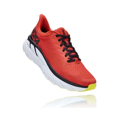 Hoka Clifton 7 Men's Running Shoes Red / Black | IL14672WJ