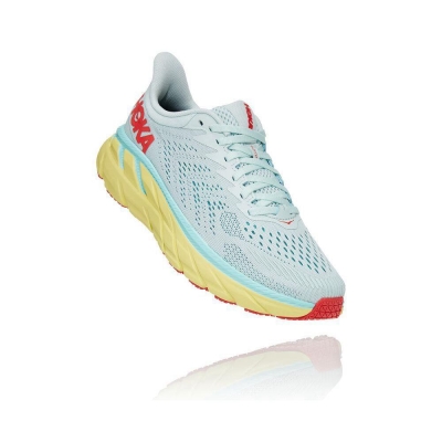 Hoka Clifton 7 Women's Running Shoes White / Yellow | IL17420DI