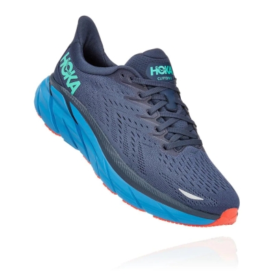 Hoka Clifton 8 Men's Road Running Shoes Blue | IL54679RF