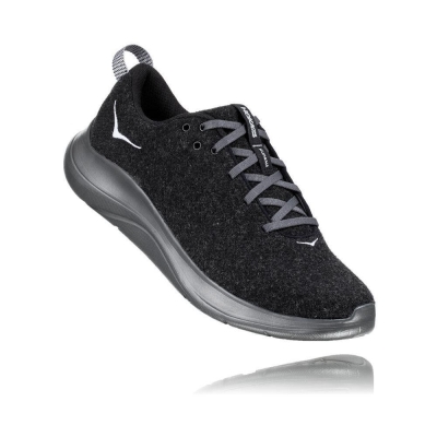 Hoka Hupana Flow Wool Men's Road Running Shoes Black | IL26347CF