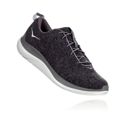 Hoka Hupana Flow Wool Men's Running Shoes Dark Grey | IL96203TA