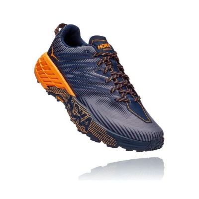 Hoka Speedgoat 4 Men's Hiking Shoes Navy / Grey | IL48259EH