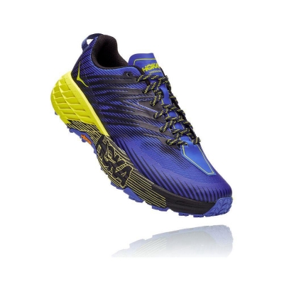 Hoka Speedgoat 4 Men's Trail Running Shoes Blue / Black | IL60159EQ