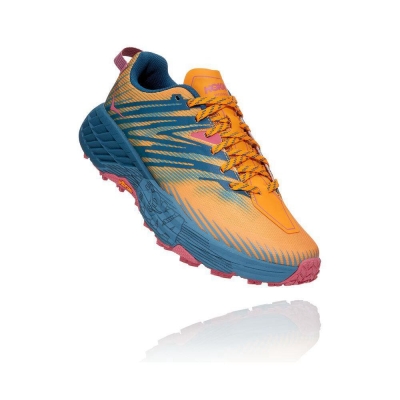 Hoka Speedgoat 4 Women's Running Shoes Yellow / Blue | IL18536XP