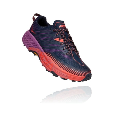 Hoka Speedgoat 4 Women's Trail Running Shoes Navy / Red / Purple | IL08461ZU