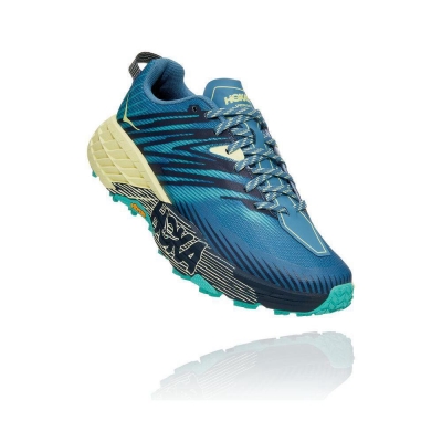 Hoka Speedgoat 4 Women's Trail Running Shoes Blue / Yellow | IL21978YH