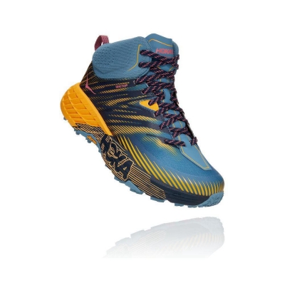 Hoka Speedgoat Mid 2 GTX Women's Sneakers Blue / Yellow | IL70594GC