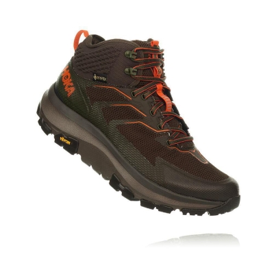 Hoka Toa GTX Men's Hiking Boots Green / Brown | IL61370IG