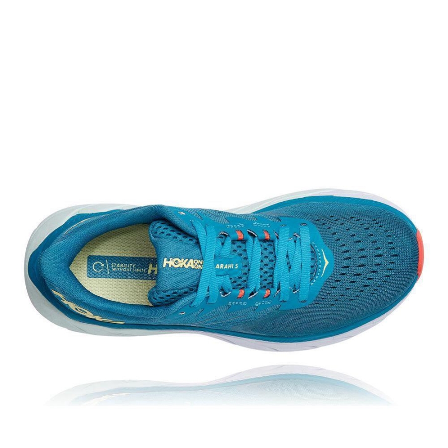 Hoka Arahi 5 Women's Running Shoes Blue / Yellow | IL47823PR