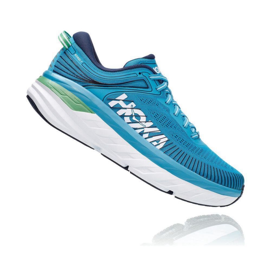 Hoka Bondi 7 Men's Road Running Shoes Blue | IL60392LT