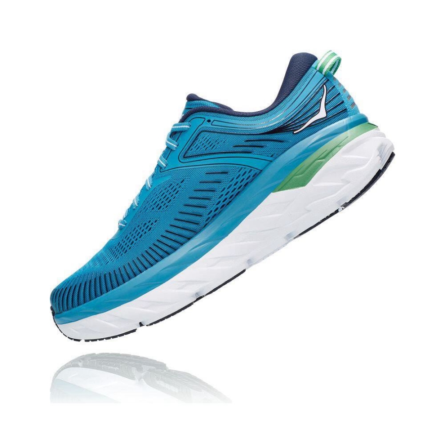 Hoka Bondi 7 Men's Road Running Shoes Blue | IL60392LT