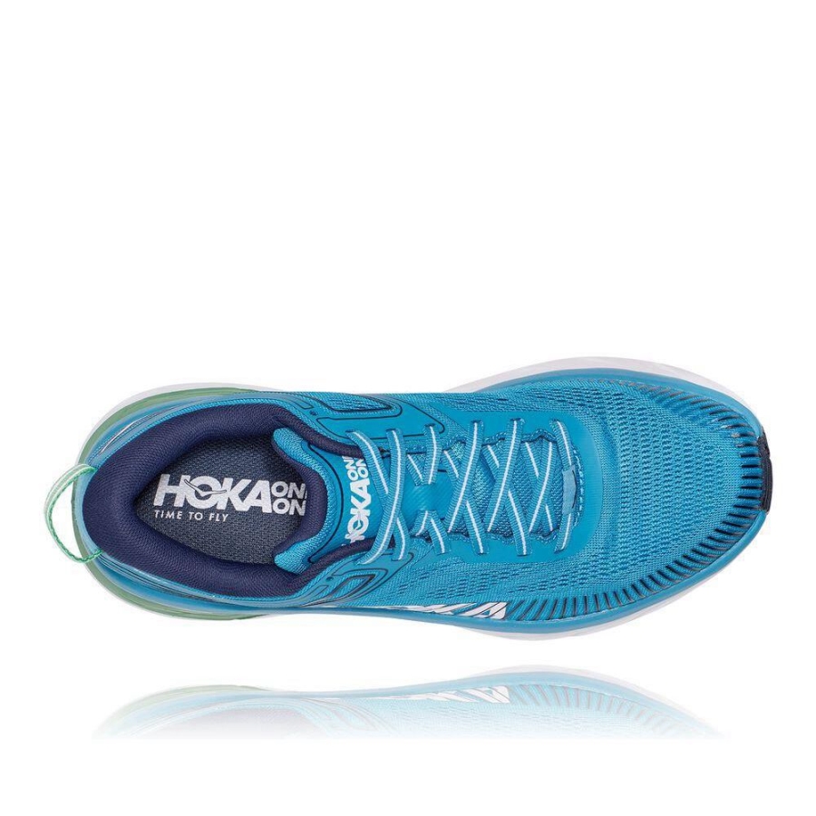 Hoka Bondi 7 Men's Road Running Shoes Blue | IL60392LT