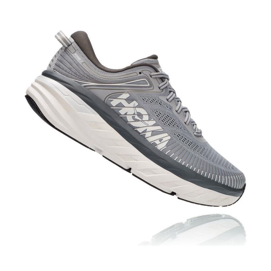 Hoka Bondi 7 Men's Running Shoes Grey | IL80172MD