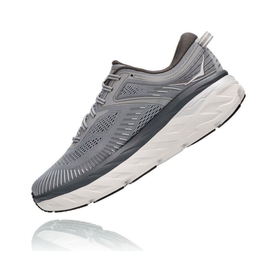 Hoka Bondi 7 Men's Running Shoes Grey | IL80172MD