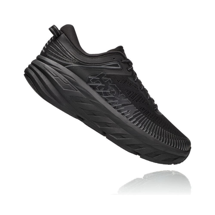 Hoka Bondi 7 Men's Walking Shoes Black | IL86370ST