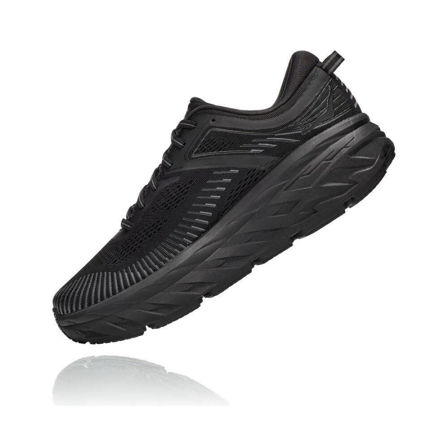 Hoka Bondi 7 Men's Walking Shoes Black | IL86370ST