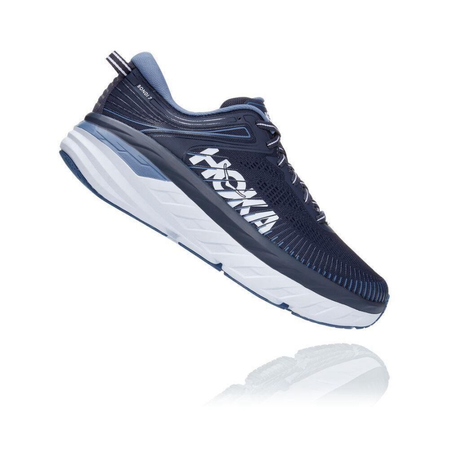 Hoka Bondi 7 Men's Walking Shoes Navy | IL80652HL