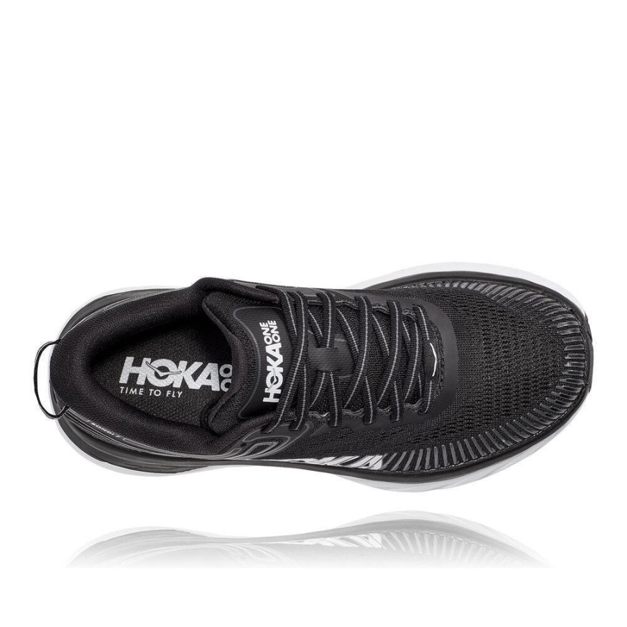 Hoka Bondi 7 Women's Road Running Shoes Black / White | IL63725OS