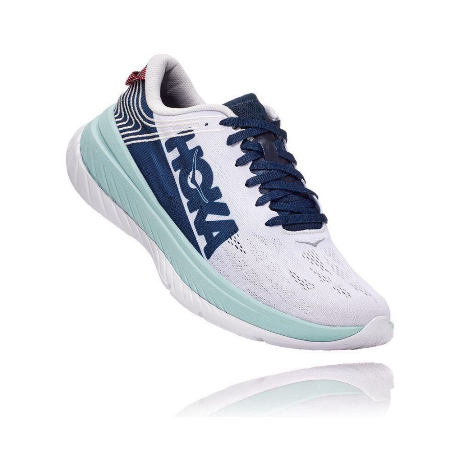 Hoka Carbon X Men\'s Sneakers White / Blue | IL16094GQ