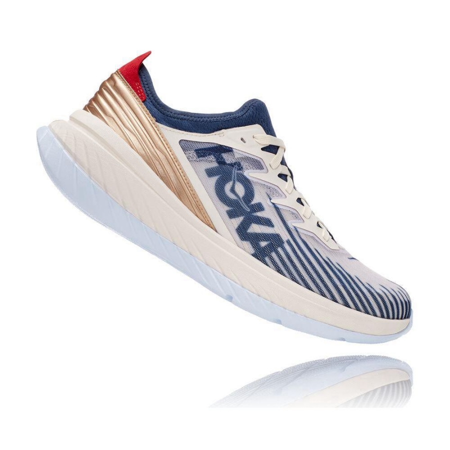 Hoka Carbon X-SPE Women's Sneakers White / Blue / Gold | IL86597ZI