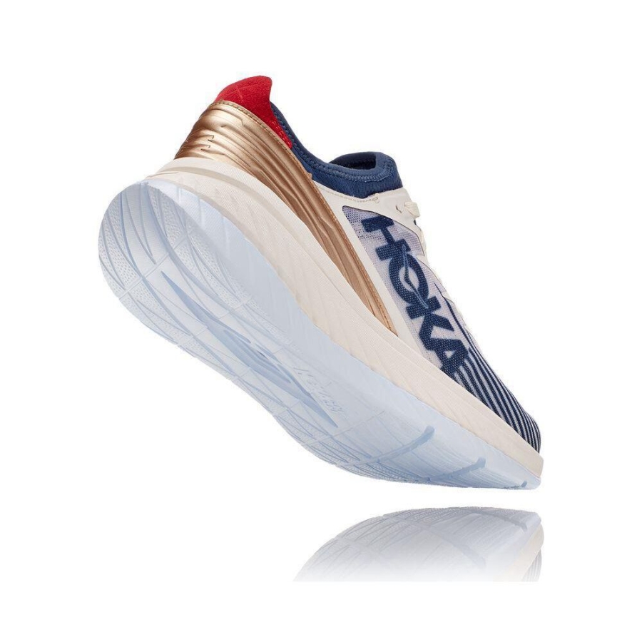 Hoka Carbon X-SPE Women's Sneakers White / Blue / Gold | IL86597ZI