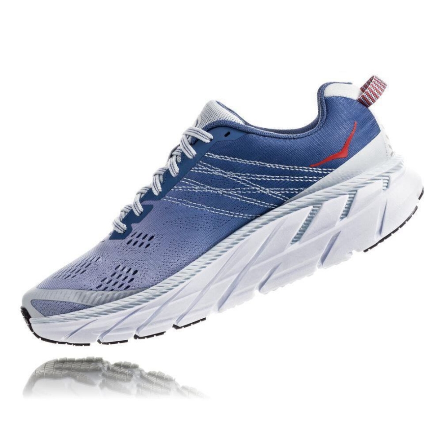 Hoka Clifton 6 Women's Road Running Shoes Blue / Red | IL41723YB