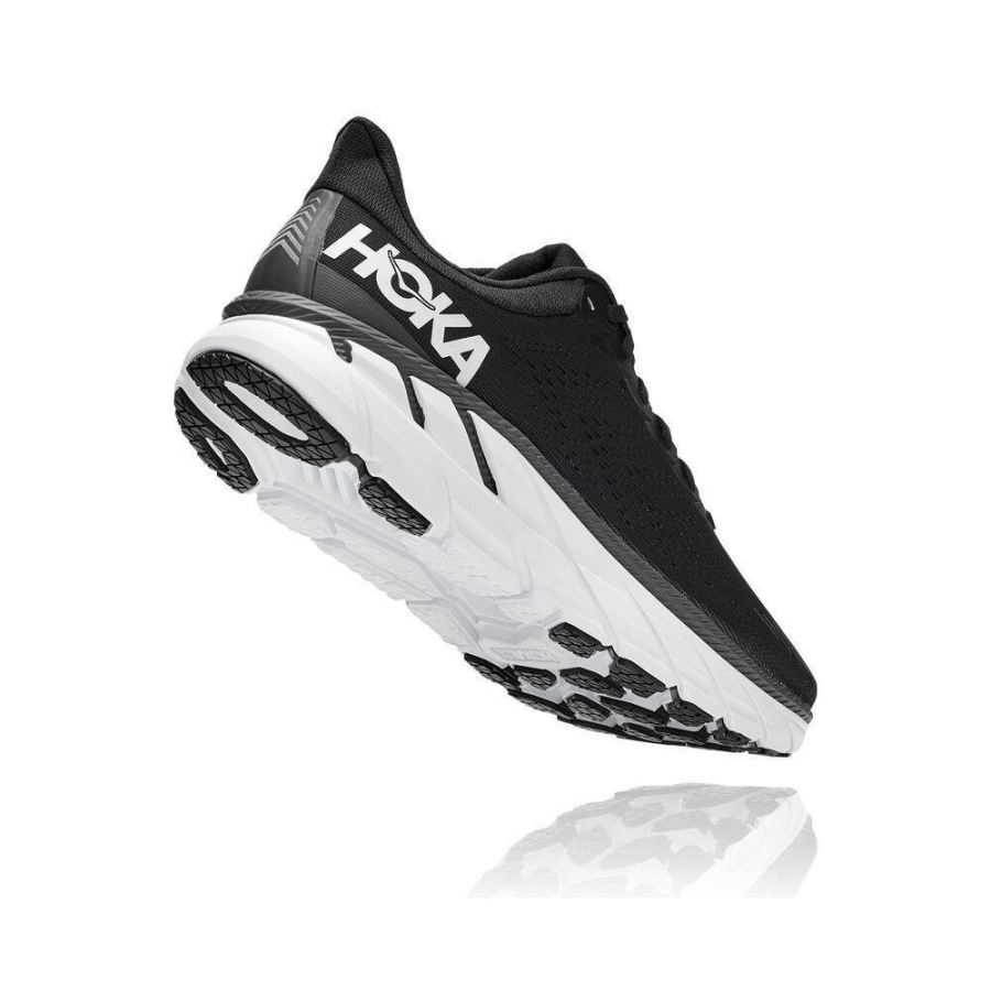 Hoka Clifton 7 Men's Road Running Shoes Black / White | IL25147OM