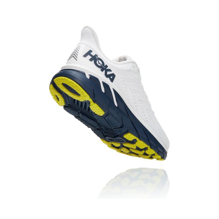 Hoka Clifton 7 Men's Road Running Shoes White / Navy | IL51793ZA