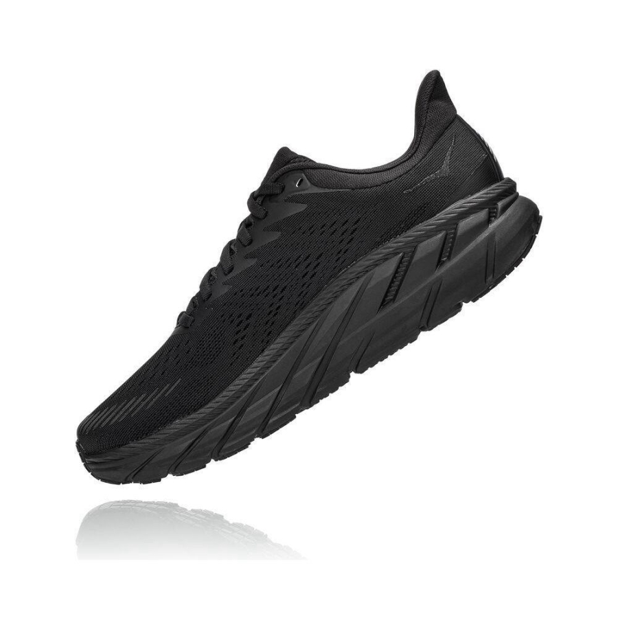 Hoka Clifton 7 Men's Road Running Shoes Black | IL98037SC