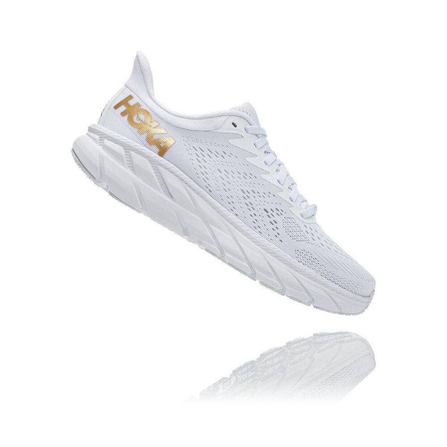 Hoka Clifton 7 Men's Running Shoes White / Gold | IL37926PL