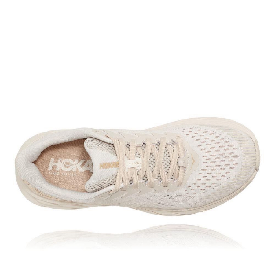 Hoka Clifton 7 Women's Road Running Shoes Beige | IL28134UE