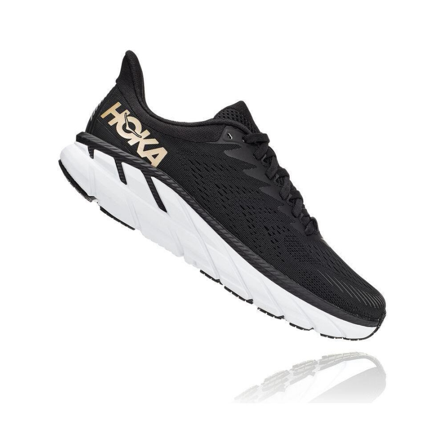 Hoka Clifton 7 Women's Sneakers Black / Gold | IL76852WD