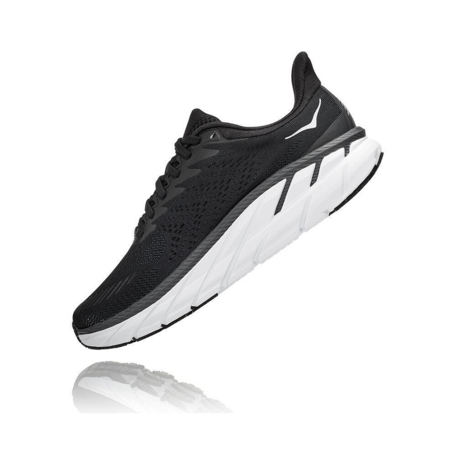 Hoka Clifton 7 Women's Sneakers Black / White | IL95063XZ