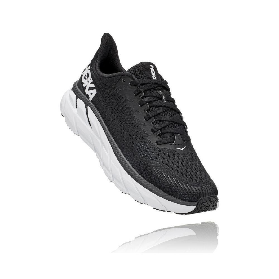 Hoka Clifton 7 Women\'s Sneakers Black / White | IL95063XZ