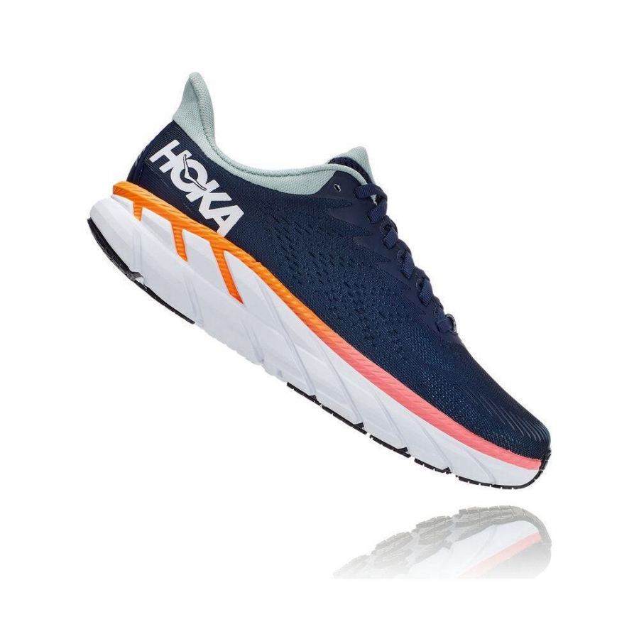 Hoka Clifton 7 Women's Walking Shoes Navy | IL04932CN