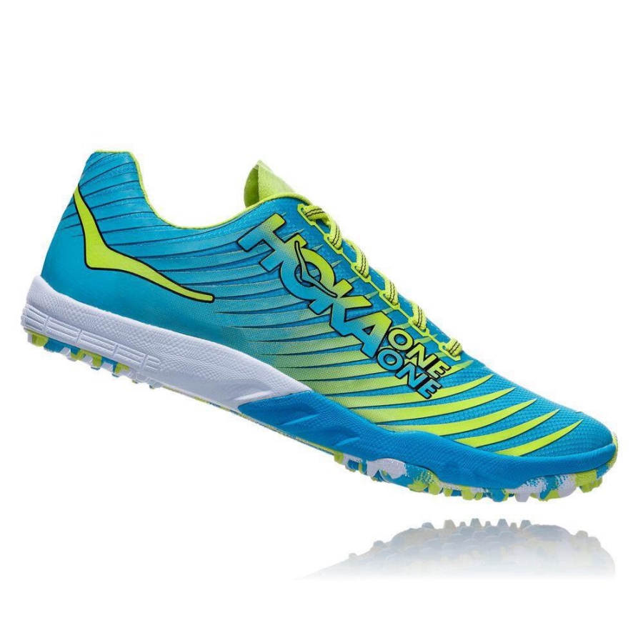 Hoka EVO XC Men's Spikes Shoes Blue / Yellow | IL40739FO