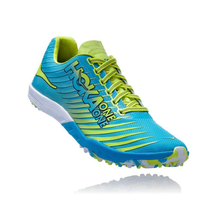 Hoka EVO XC Men\'s Spikes Shoes Blue / Yellow | IL40739FO