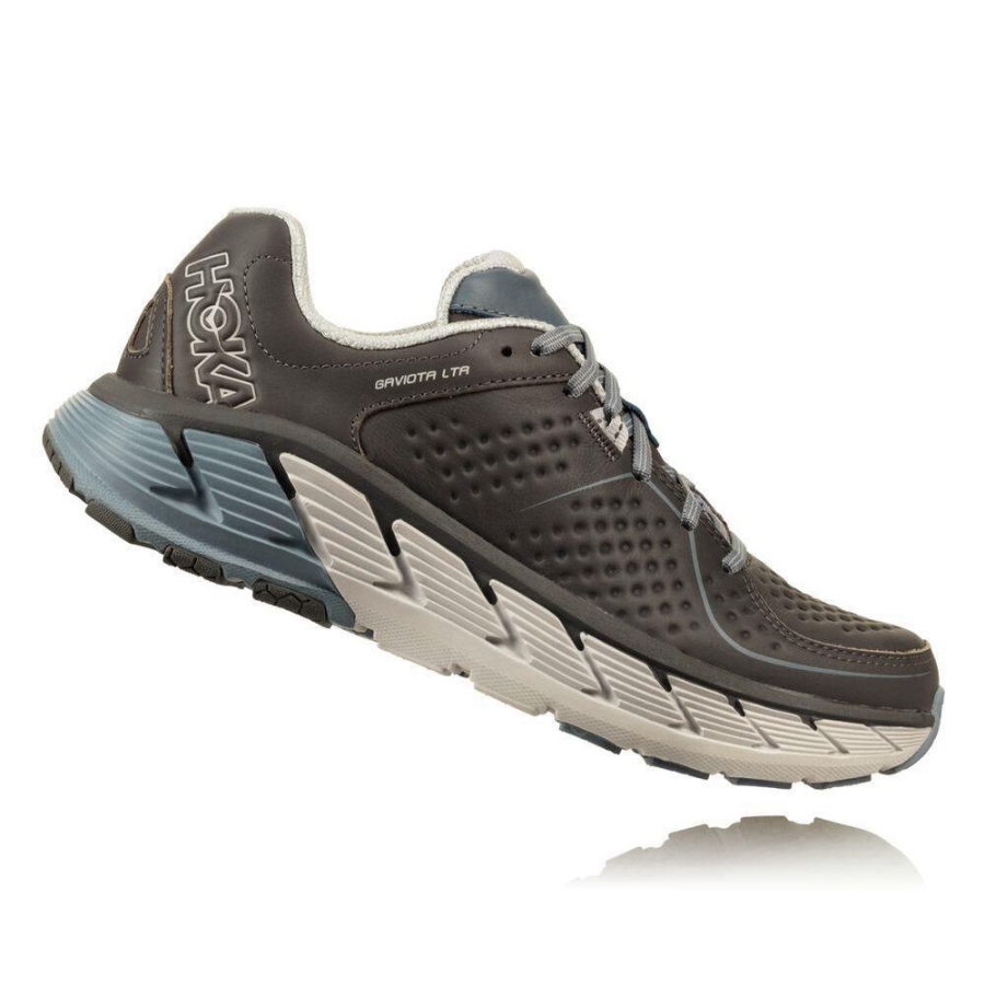 Hoka Gaviota Leather Men's Road Running Shoes Grey | IL34250JW