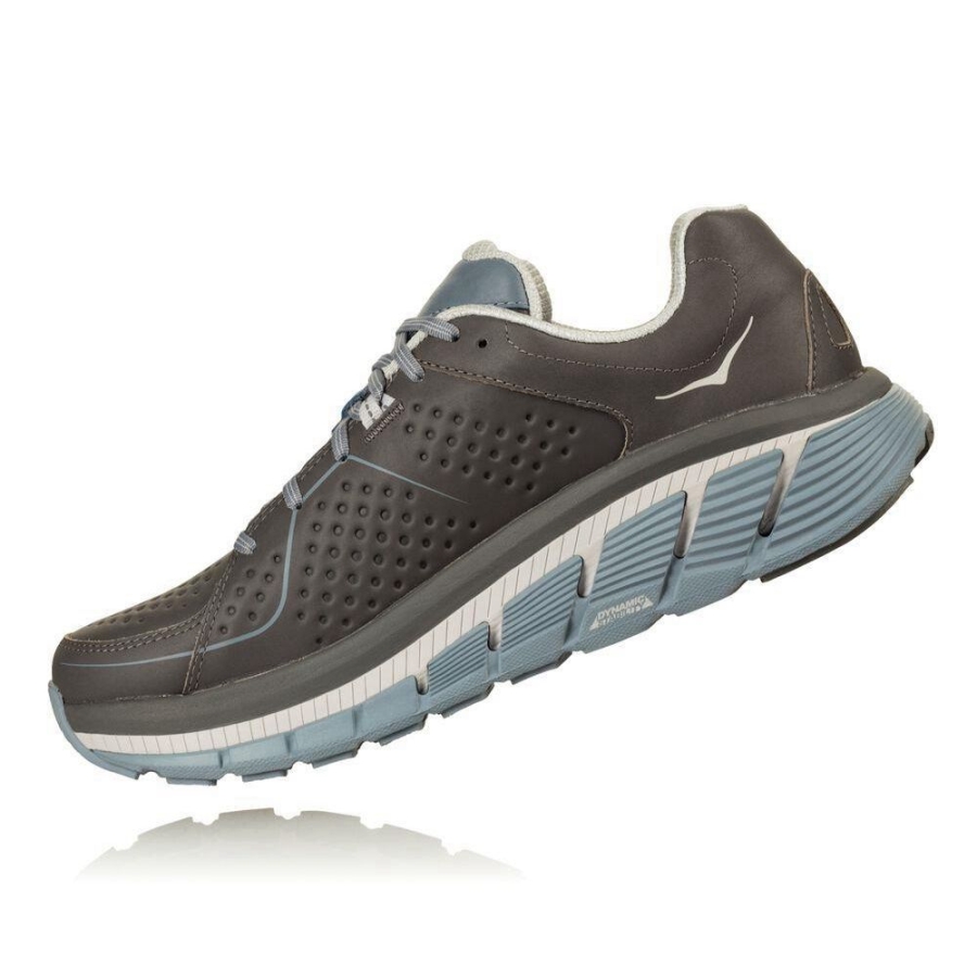 Hoka Gaviota Leather Men's Road Running Shoes Grey | IL34250JW