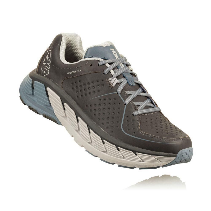 Hoka Gaviota Leather Men\'s Road Running Shoes Grey | IL34250JW