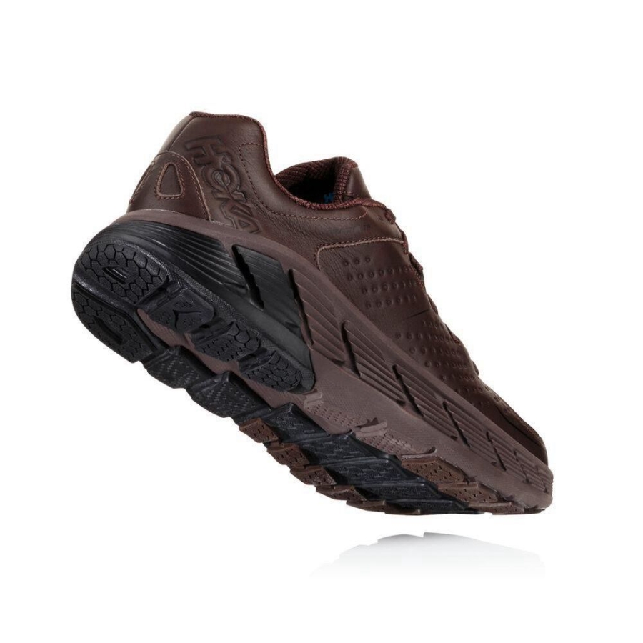 Hoka Gaviota Leather Men's Running Shoes Brown | IL79568CL