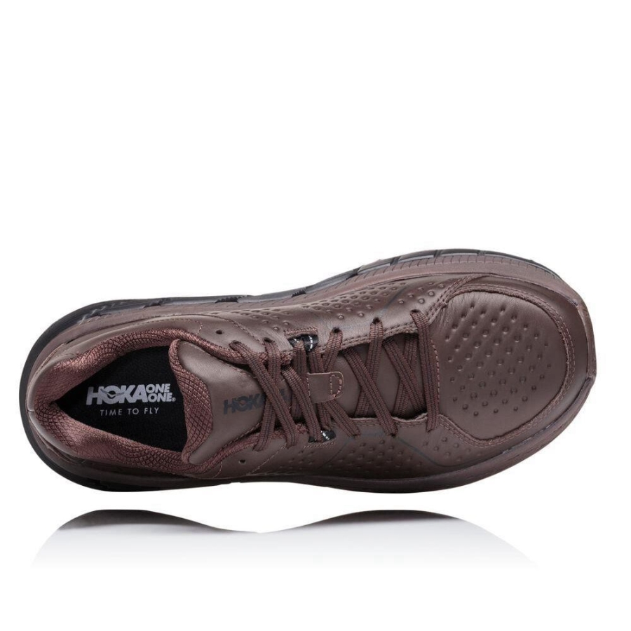 Hoka Gaviota Leather Men's Running Shoes Brown | IL79568CL