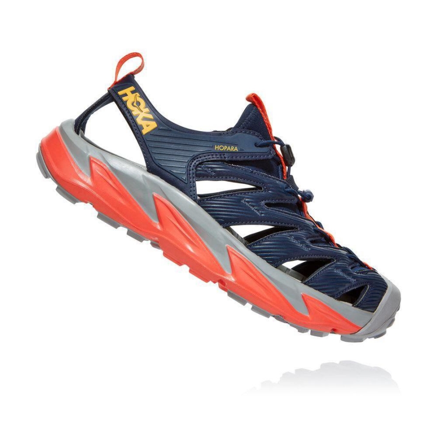 Hoka Hopara Men's Recovery Sandals Navy / Red | IL29561PL