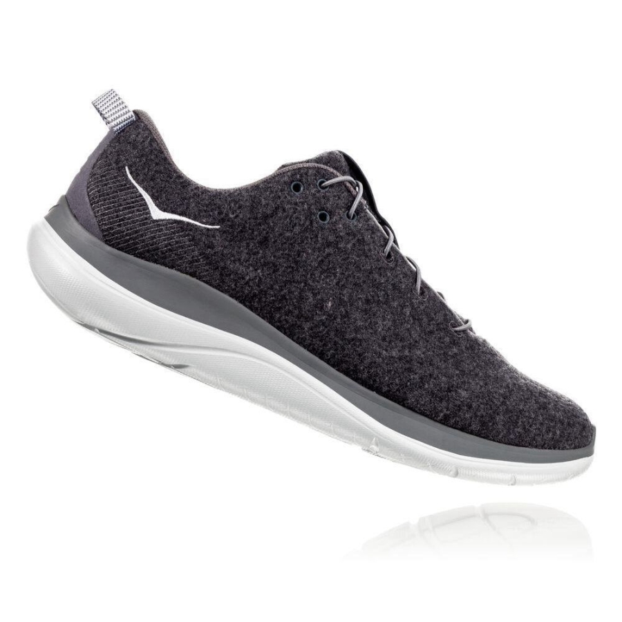 Hoka Hupana Flow Wool Men's Road Running Shoes Dark Grey | IL90736BJ