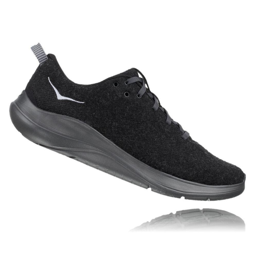 Hoka Hupana Flow Wool Men's Running Shoes Black | IL83591VE